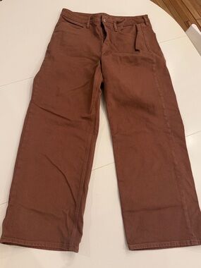 Old Navy High-Rise Wide Leg Jeans in Rust Brown